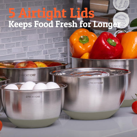 Priority Chef BPA-free tight-fitting lids keep freshness