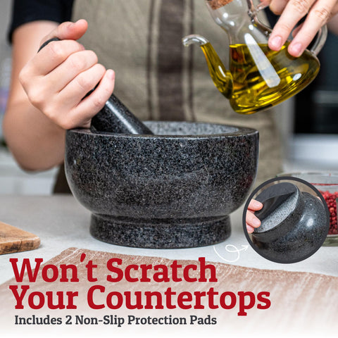 Priority Chef includes non-slip protectors to guard counters.