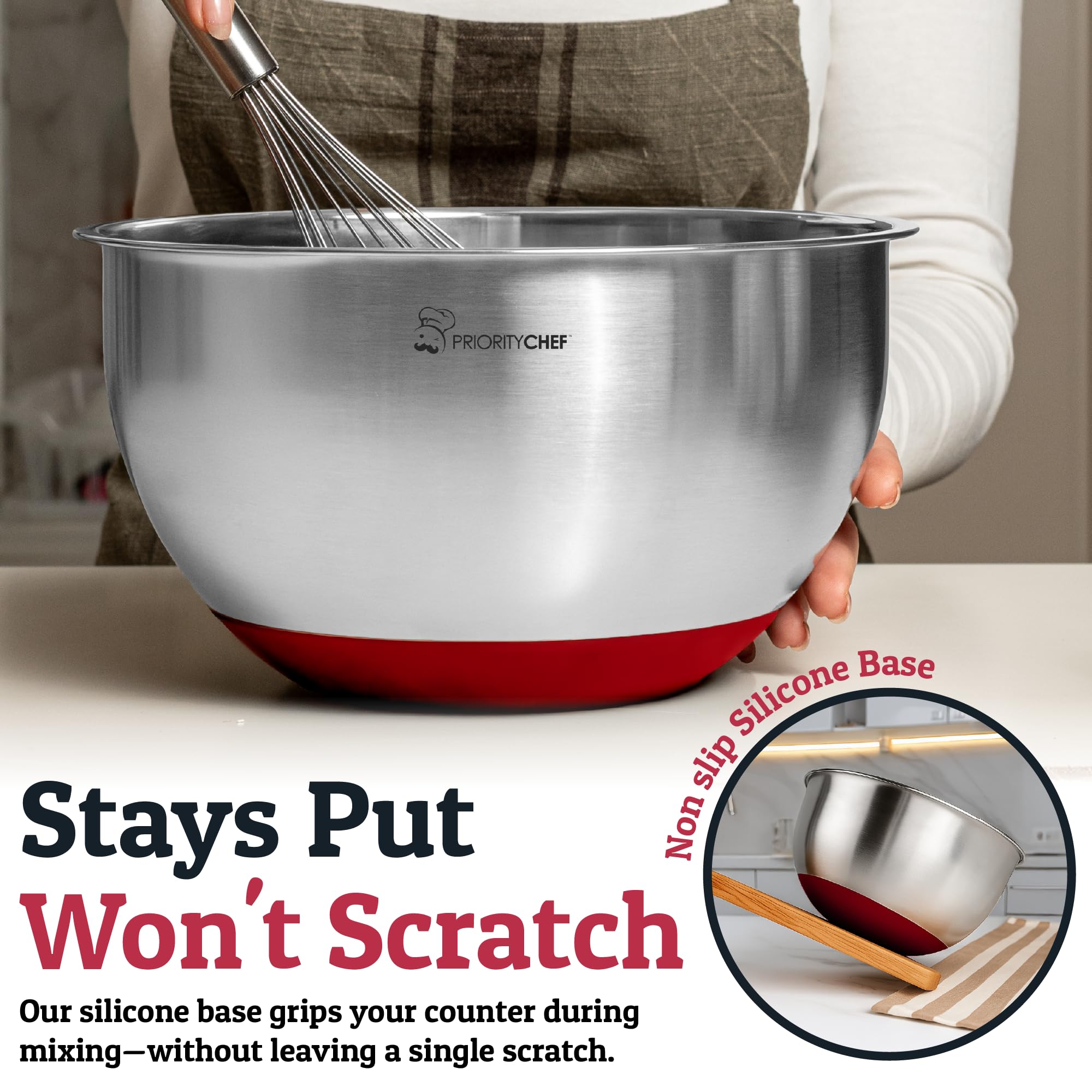 Priority Chef dishwasher-safe bowls for quick cleanup and rust resistance