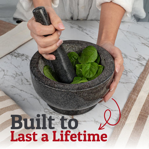 Priority Chef granite texture close-up highlights durable construction.