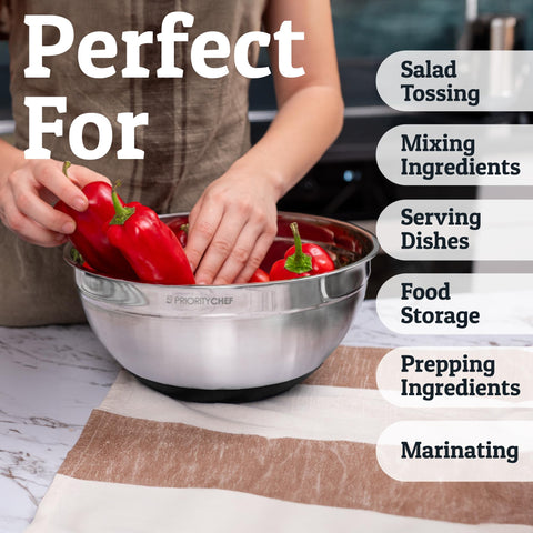 Priority Chef interior measurement marks help accurate mixing.