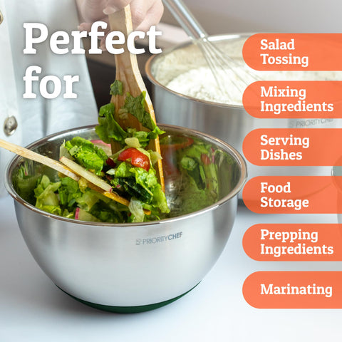 Priority Chef nesting design saves cabinet space when bowls are not in use