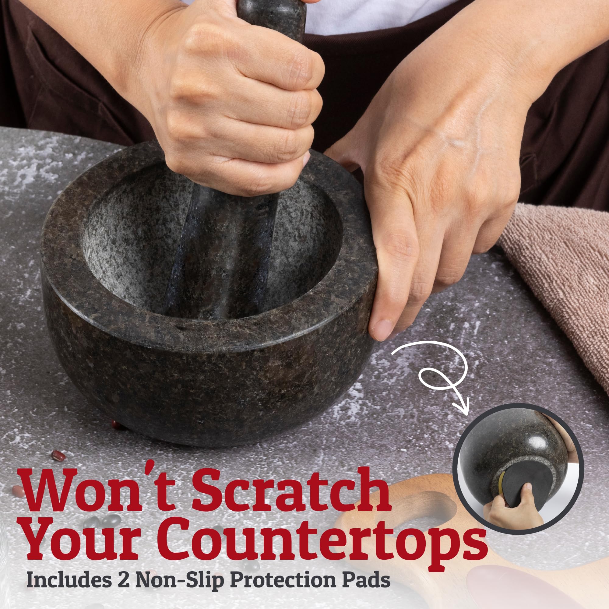 Priority Chef non-slip base protectors prevent scratches while stabilizing the set