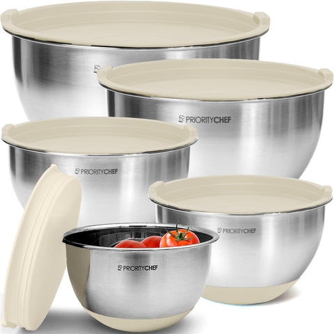 Priority Chef premium mixing bowls with lids for precise meal prep