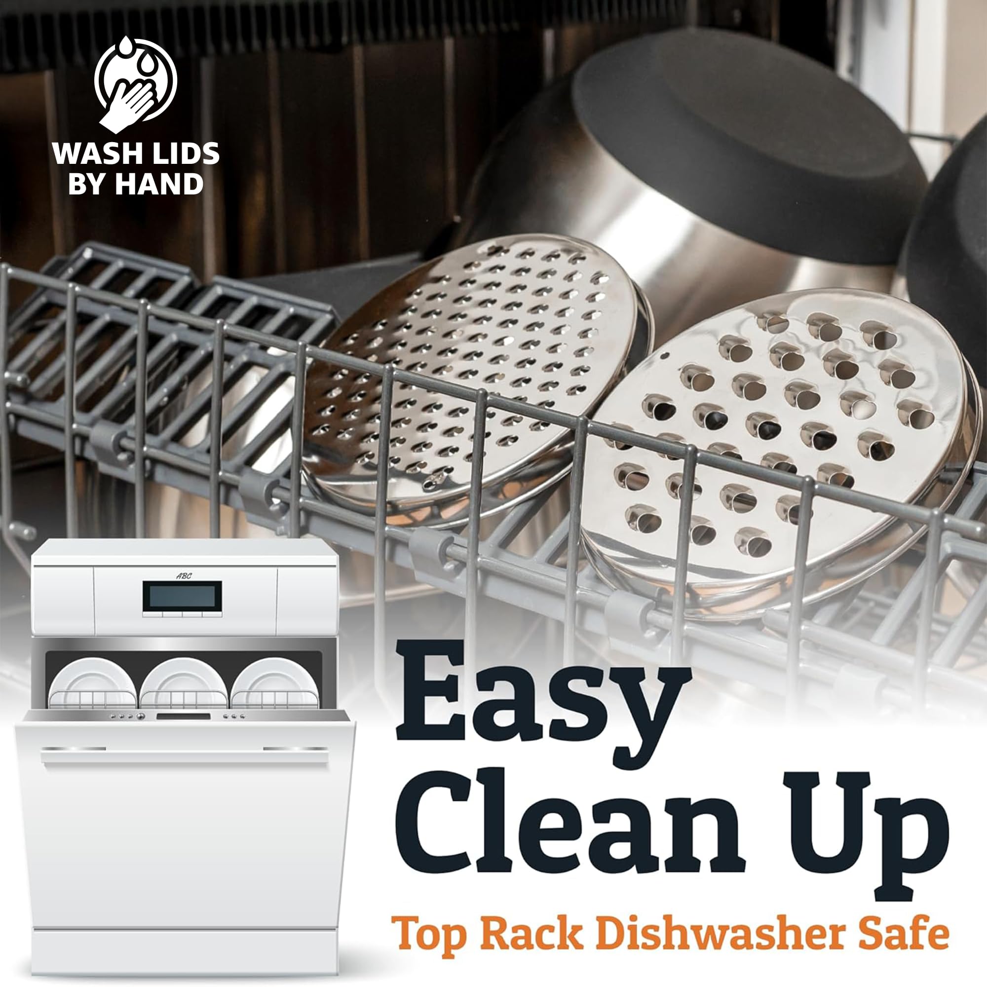 Priority Chef stainless steel bowls are top-rack dishwasher safe.