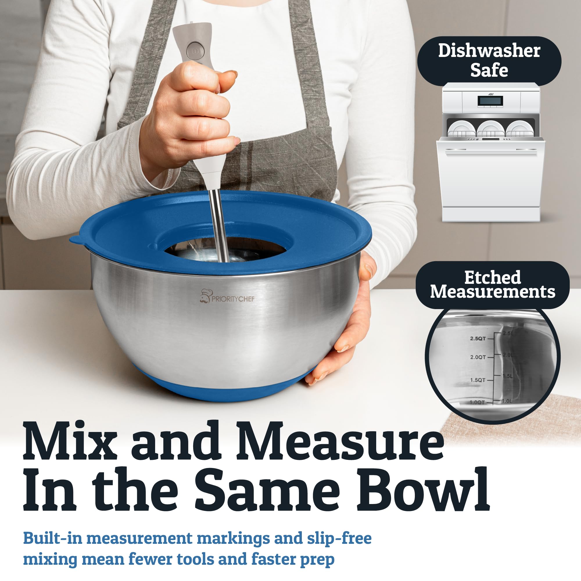 Priority Chef bowls are dishwasher-safe for easy cleanup after meals.