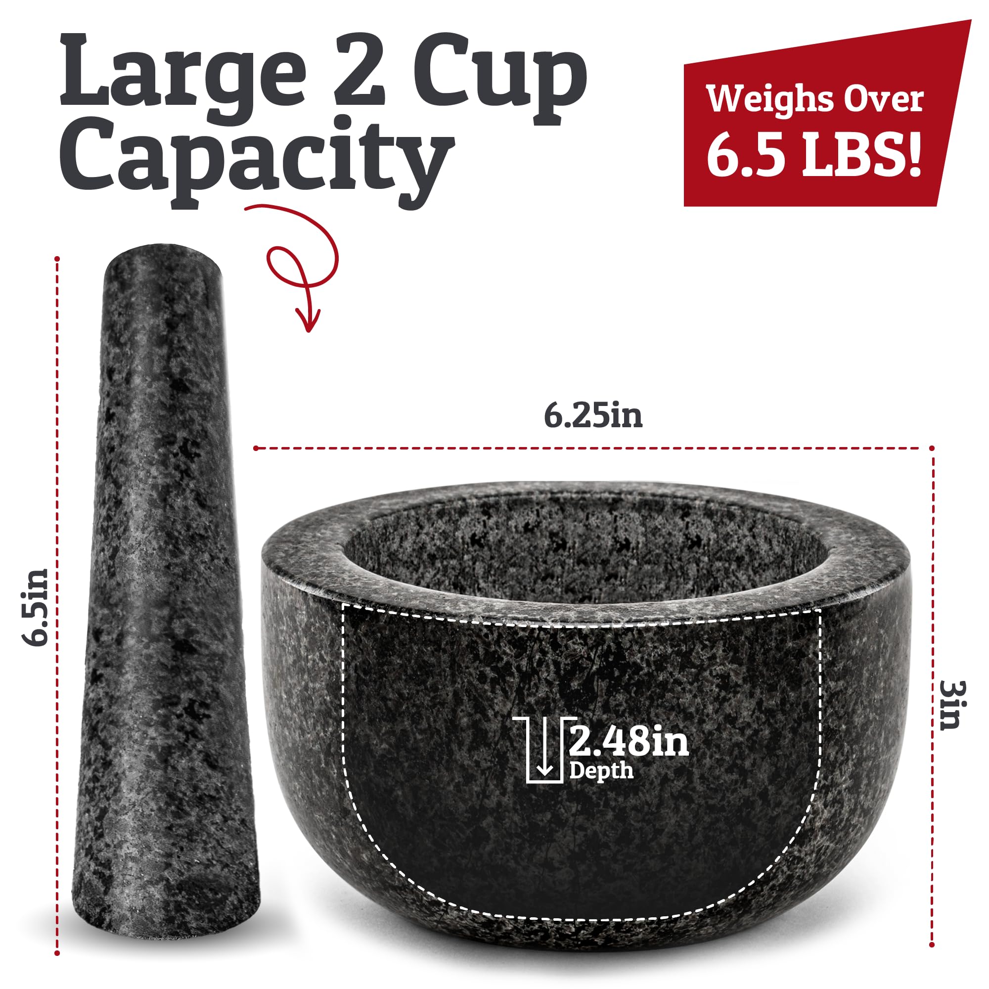 Priority Chef stone grinder bowl in use crushing herbs and nuts for flavors