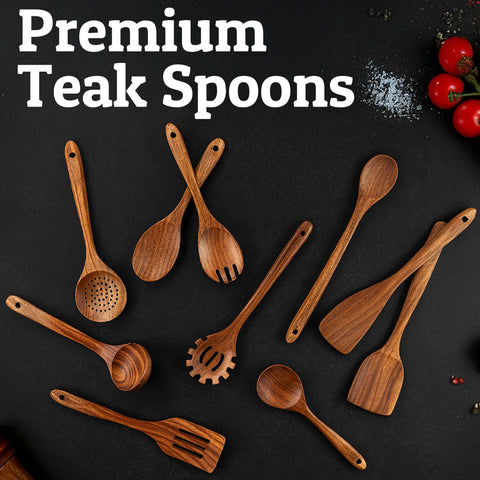 Priority Chef teak wood is dense and moisture resistant for kitchen use