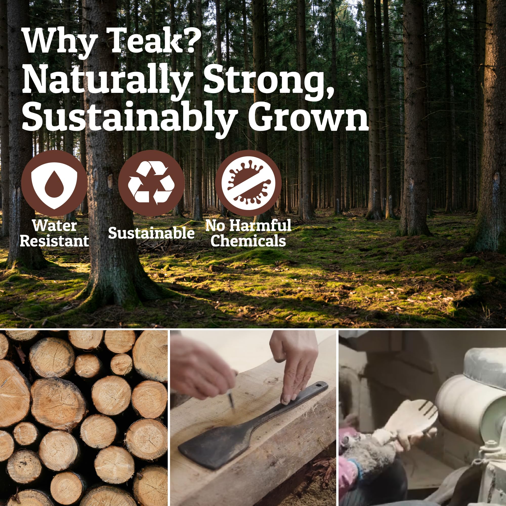 Priority Chef teak ladle easy rinse and quick drying after meals