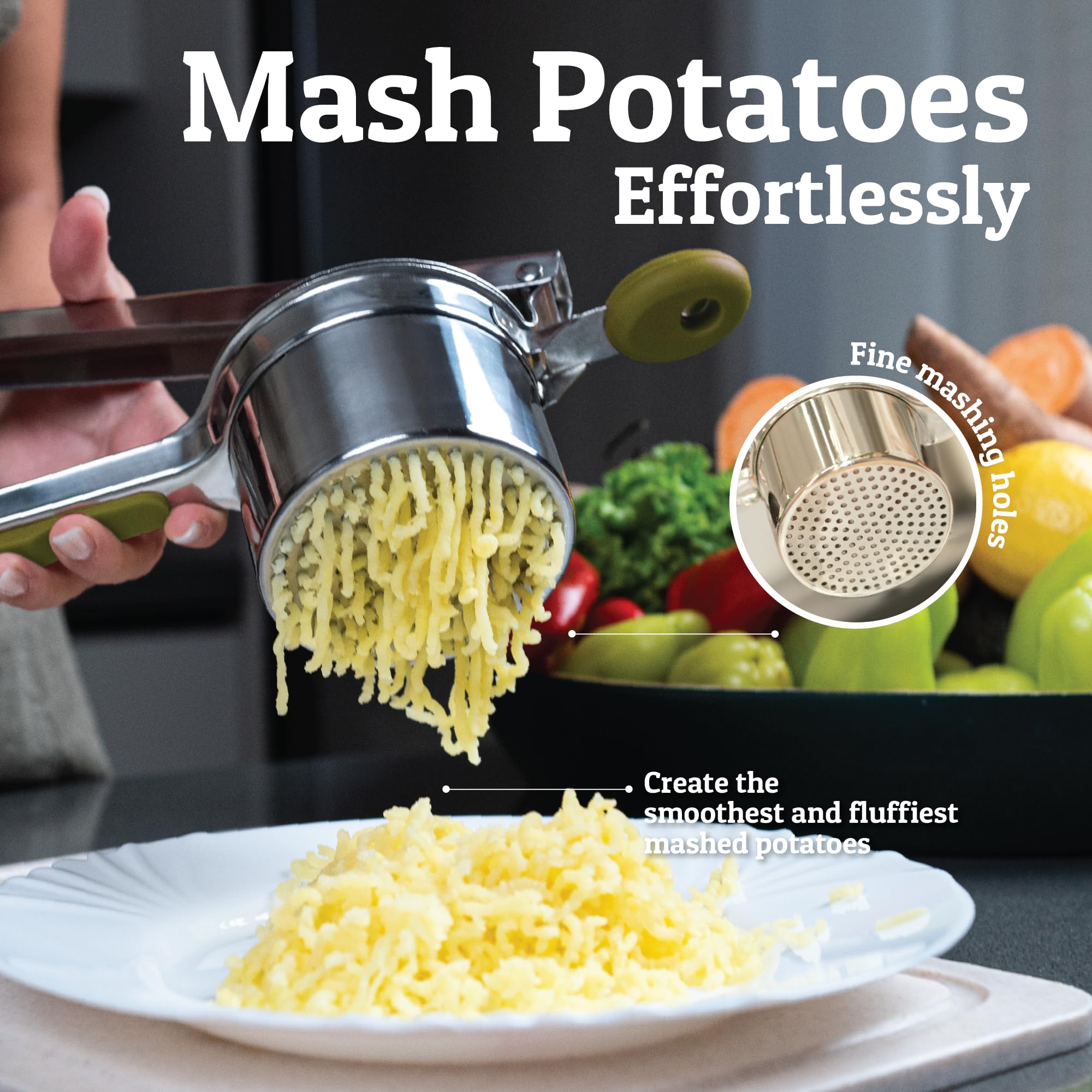 PriorityChef 3-disc system for versatile mash textures.