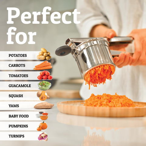 PriorityChef 3mm holes deliver finer mash for creamier potatoes.