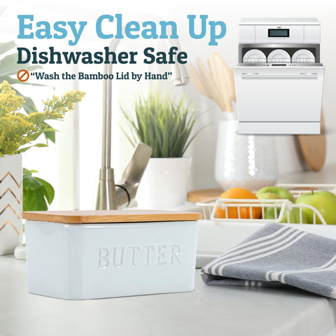 Priority Chef airtight butter cover helps protect flavor and keep butter soft for spreading.