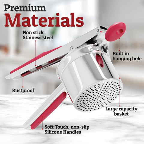 PriorityChef anti-slip long handles provide easy leverage while mashing.