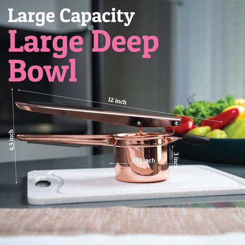 PriorityChef baby-food puree using the deep basket ricer.