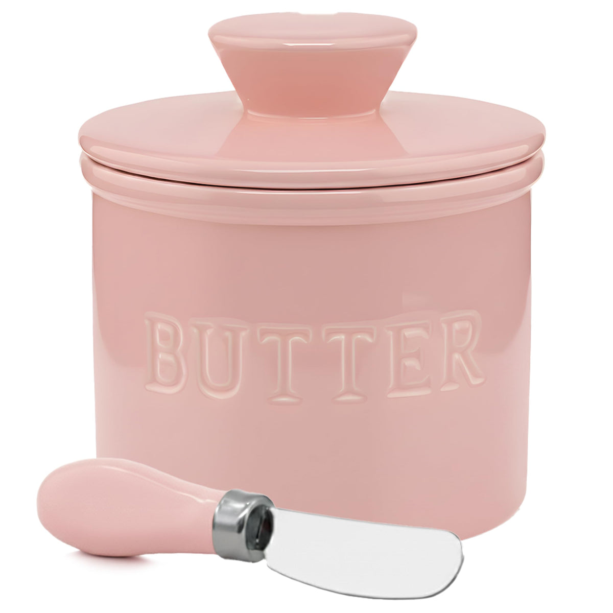 PriorityChef Butter Crock with lid and water line on counter keeps butter soft and ready