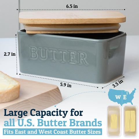 PriorityChef butter dish clean, sleek design complements modern kitchens.