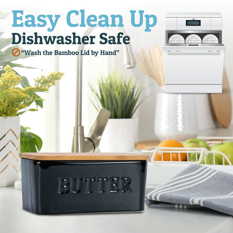 PriorityChef butter dish stores spices for a tidy kitchen.