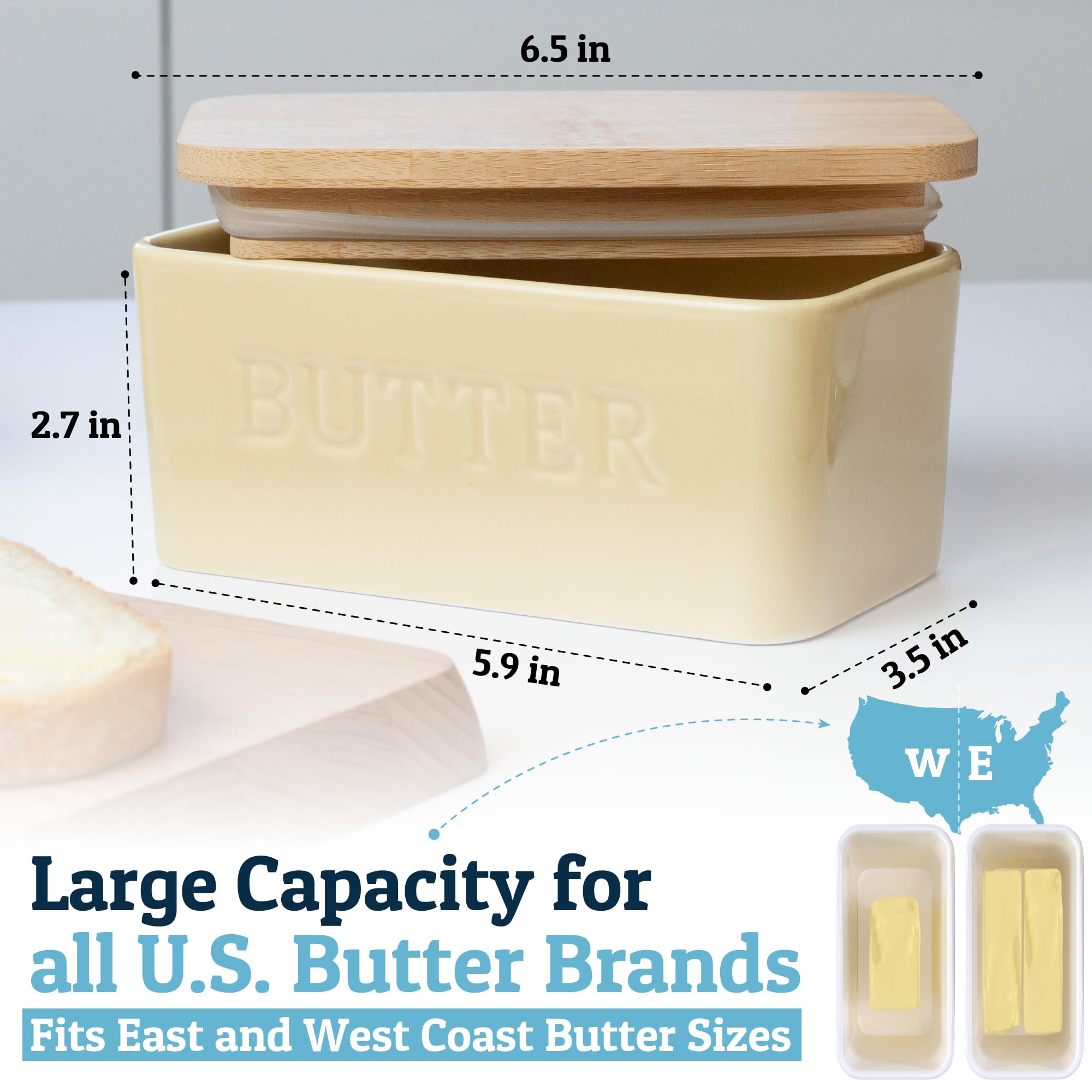 PriorityChef butter dish doubles as counter storage for spices or cheese.