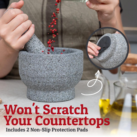Priority Chef included countertop protectors safeguard surfaces during grinding