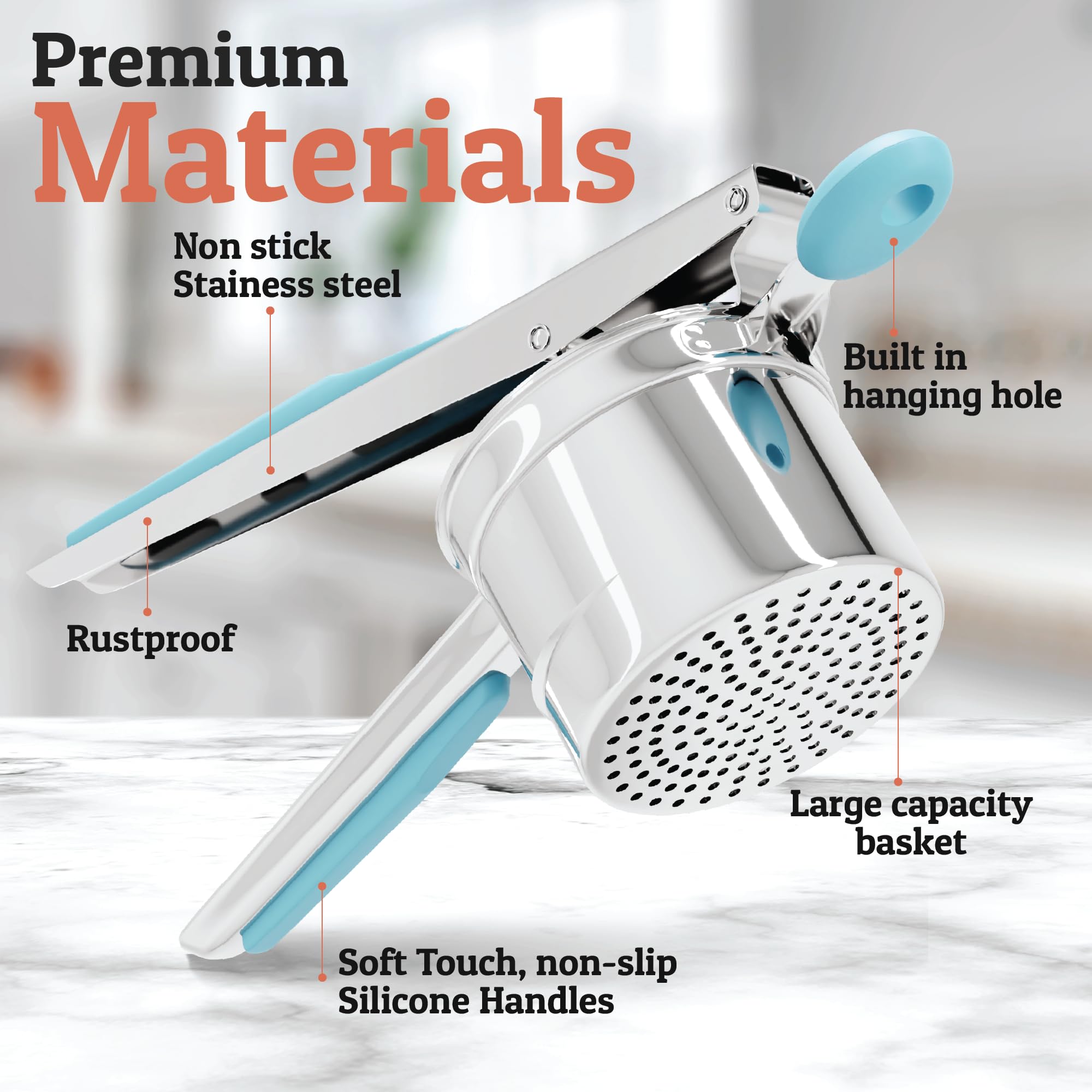 PriorityChef dishwasher-safe potato ricer for easy cleaning after cooking.