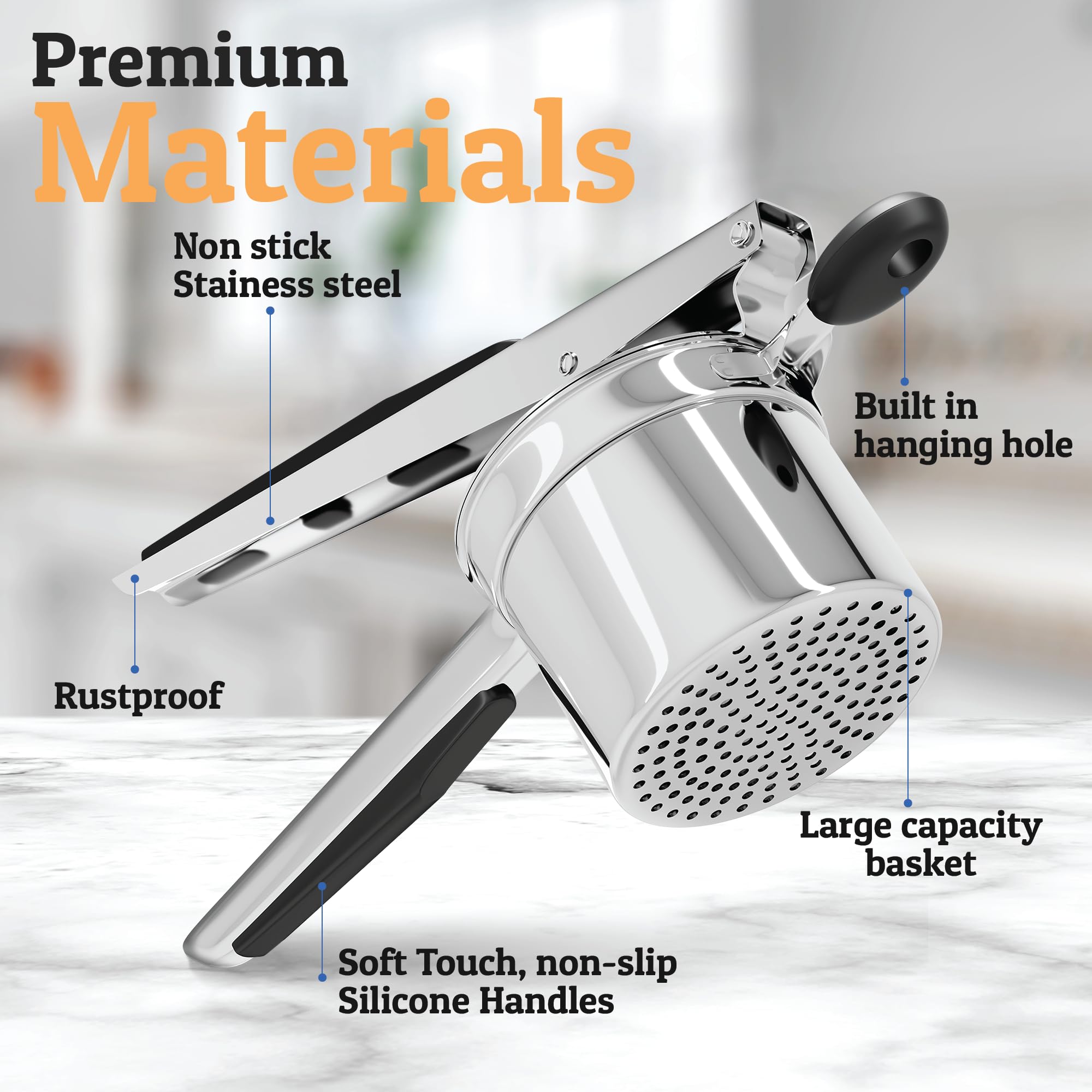 PriorityChef dishwasher-safe ricer simplifies cleanup after cooking.