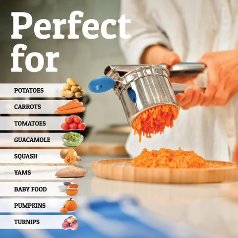 PriorityChef dishwasher-safe ricer cleans up quickly after meals.