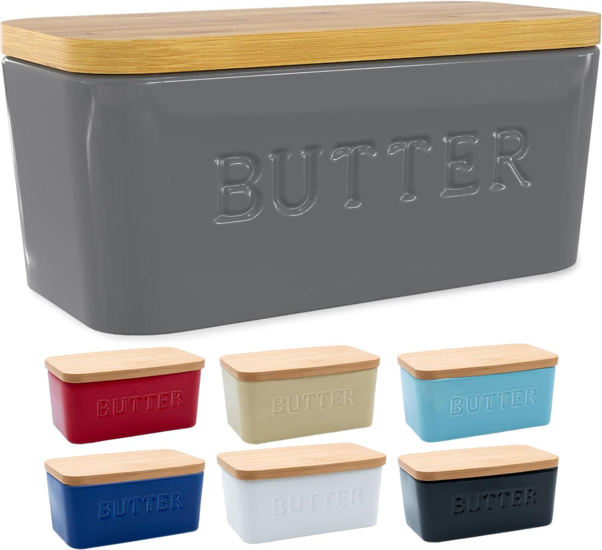 PriorityChef extra-large butter dish on countertop for easy morning use.