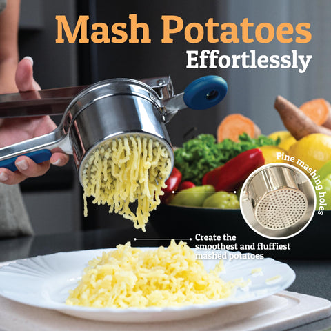PriorityChef heavy-duty stainless steel ricer handles daily mashing with ease.