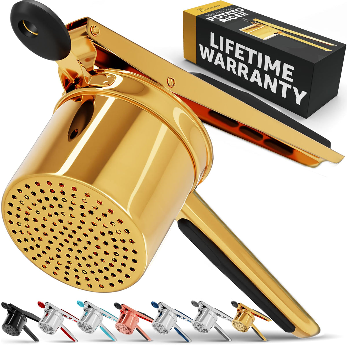 PriorityChef large 15oz potato ricer basket enables quick, smooth mash