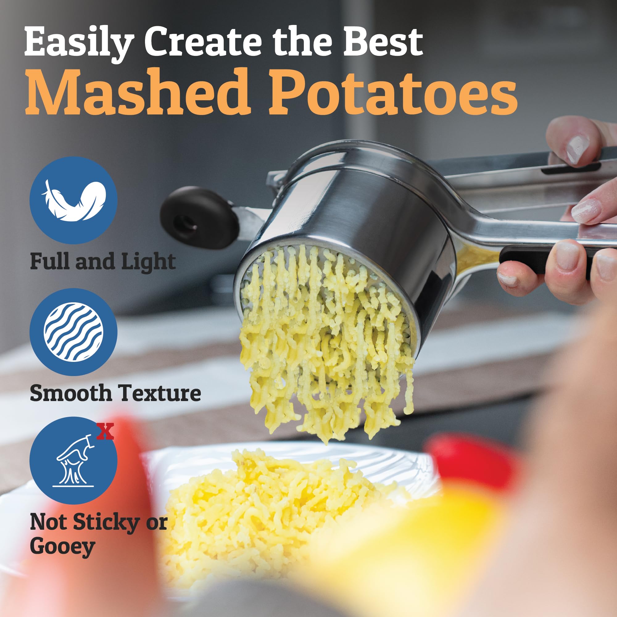 PriorityChef ergonomic design provides comfortable grip and steady pressure.
