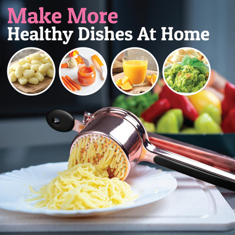 PriorityChef multi-use ricer handles potatoes, carrots, and more.