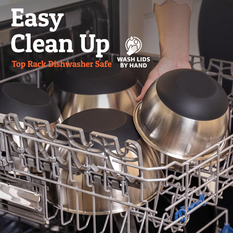Stacked Priority Chef bowls illustrate nesting and space-saving storage