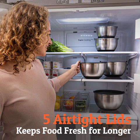 Priority Chef premium mixing bowls blue set 3 qt designed for space-saving nesting.
