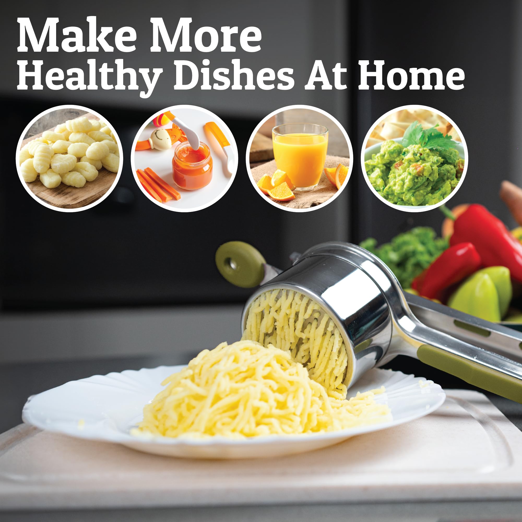 PriorityChef restaurant-quality sides with a 15oz ricer.