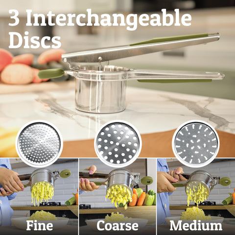 PriorityChef soft-touch ergonomic handles provide comfortable, slip-free ricing.