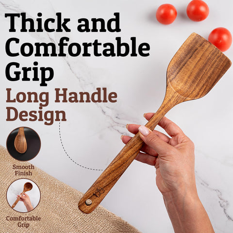 PriorityChef teak mixing spoon perfect for sauces and soups