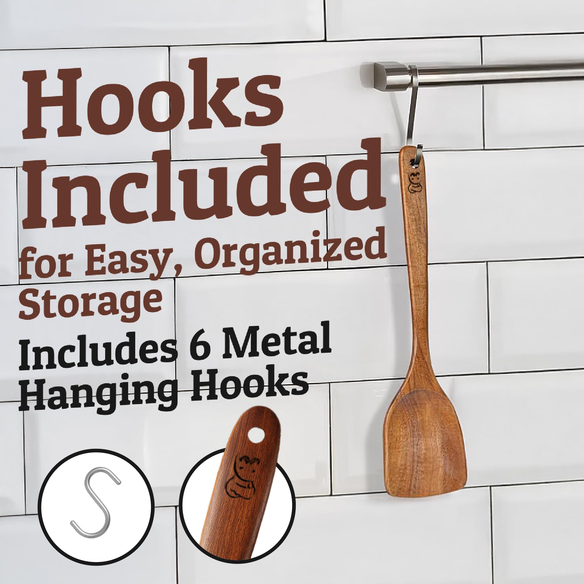 PriorityChef teak slotted skimmer drains liquids efficiently