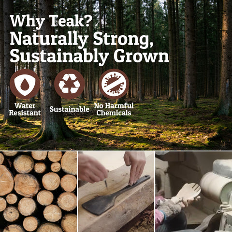 PriorityChef teak utensils hanging hooks for organized storage