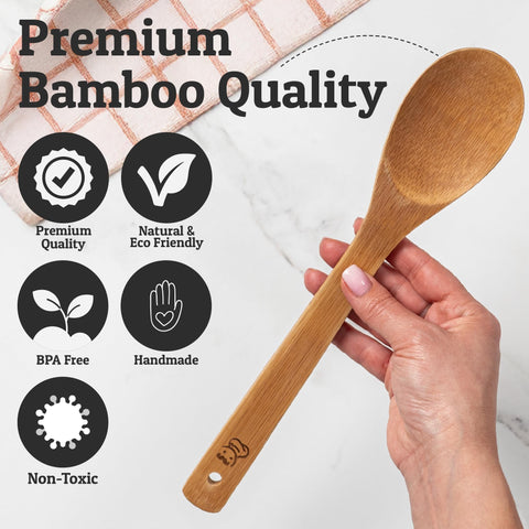 PriorityChef wooden spatula and turner glide softly on pans without scratching.