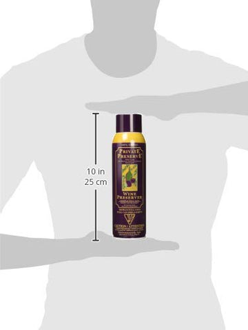 Four step Private Preserve spray process showing oxygen removal from bottle