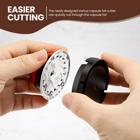 Pro Mael Vertuo capsule with foil seal demonstrates secure freshness.