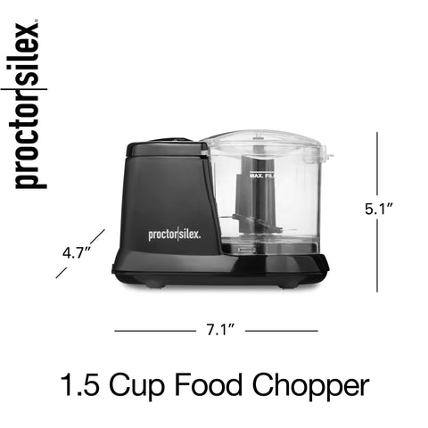 Proctor Silex mini chopper saves kitchen space on countertops and cabinets.