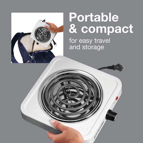 Adjustable temperature dial on Proctor Silex stove for versatile heating