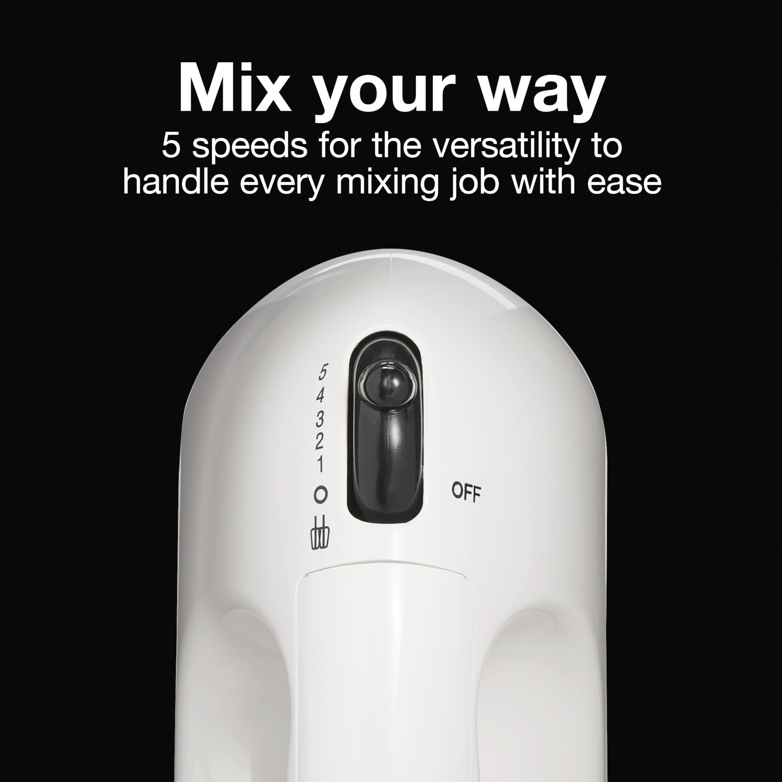 Proctor Silex Easy Mix speed dial showing five blending speeds