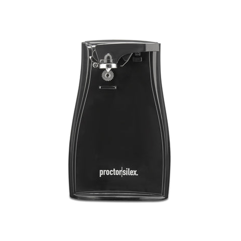 Proctor Silex Power electric can opener front view opens tall cans with ease.