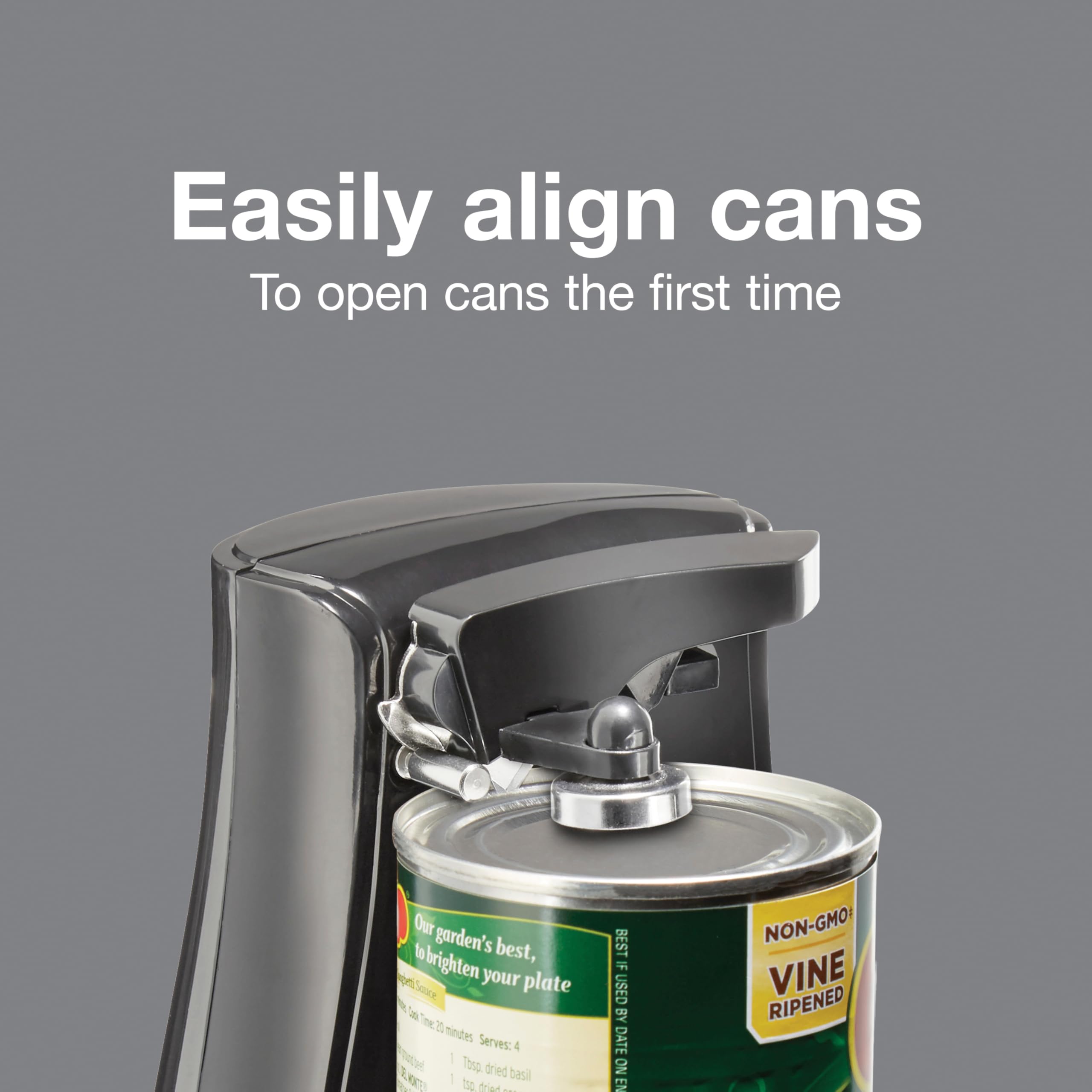 Proctor Silex Power guided post helps align cans on first try.