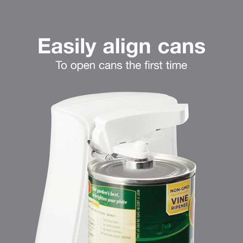 Proctor Silex power opener magnet gripping can for smooth lifting.