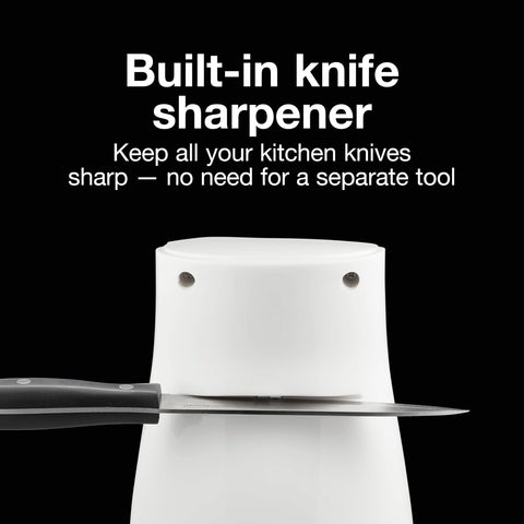Proctor Silex power opener rear knife sharpener highlights convenient tool for sharp blades.