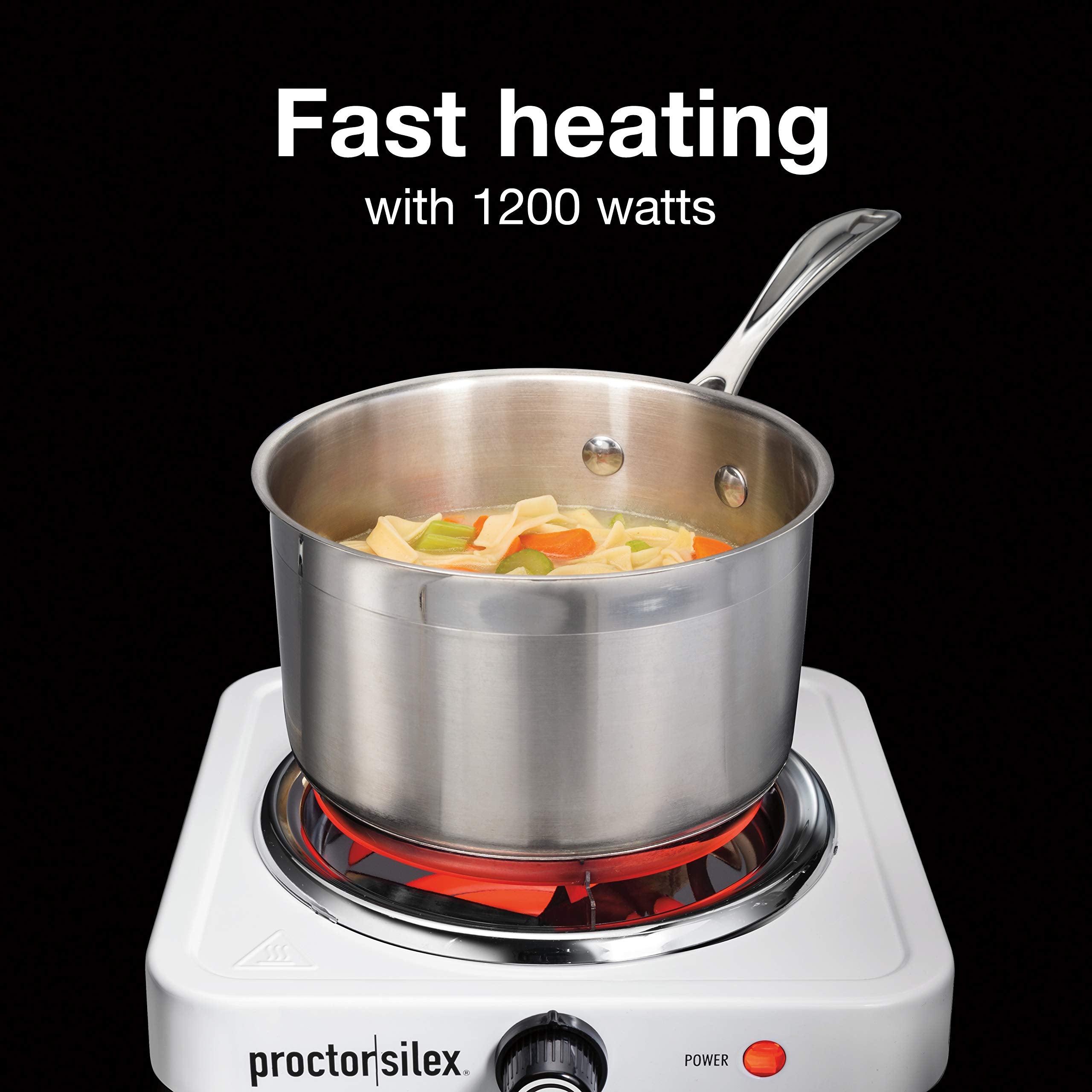 Proctor Silex single burner cooktop compact design for tight spaces