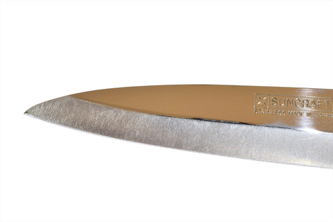 Product of Gifu Japan Seki Japan stainless steel blade with a bright, clean cut.